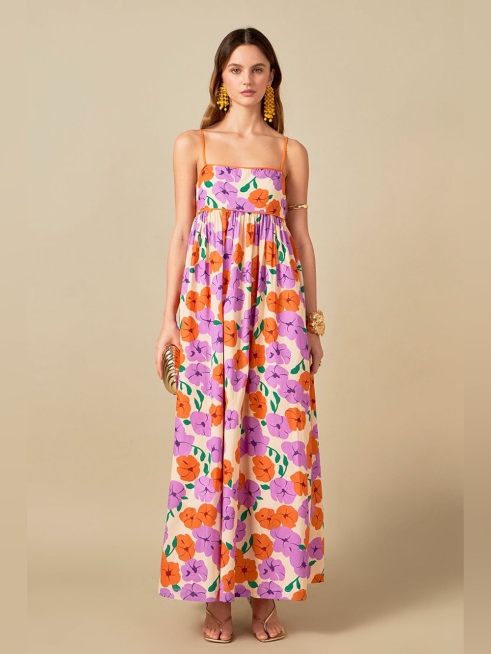 English Factory Floral Print Empire Waist Maxi Dress Size S NWT